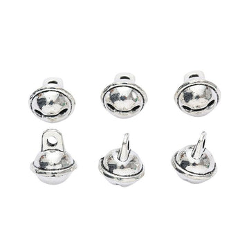 Antique Silver Round Jingle Bell Metal Pendant Charm