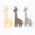 Tall Giraffe Charms in Three Contrasting Metal Finishes view 1