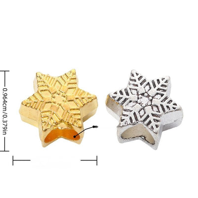 Gold snowflake slider bead shown in product image 1
