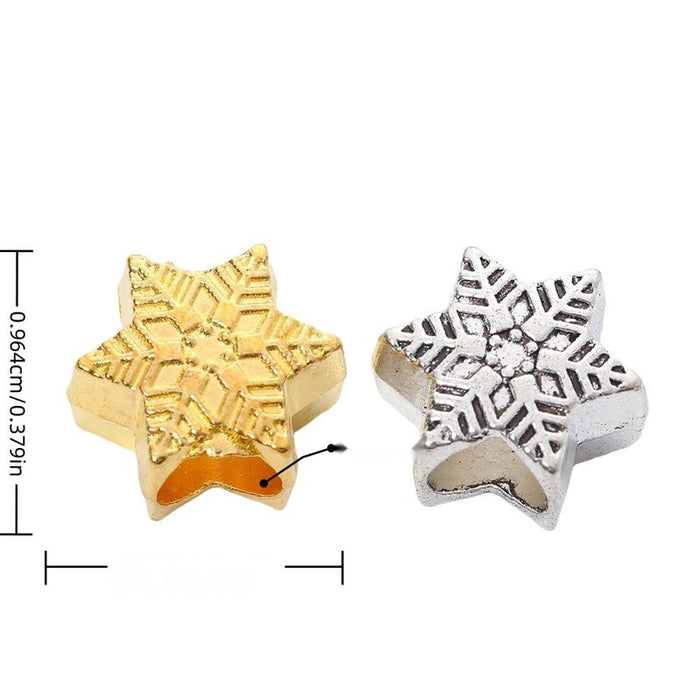 Snowflake Slider Bead in 2 Metal Finishes for Jewelry Making