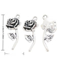 Rose Stem Vintage Metal Charm Pendant for Jewelry Making view 1