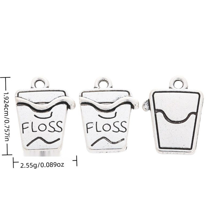 Dental Floss Box Metal Charm Pendant in 1 Finish for DIY Jewelry