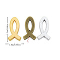 Ribbon Fish Outline Metal Charms in Bronze Gold and Silver Tones view 1