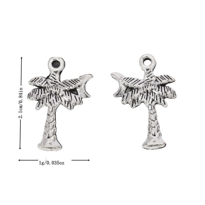Palm Tree Metal Charm Pendant Jewelry Making Component