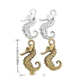 Curled Seahorse Metal Charms in Antique Bronze and Silver Finishes view 1