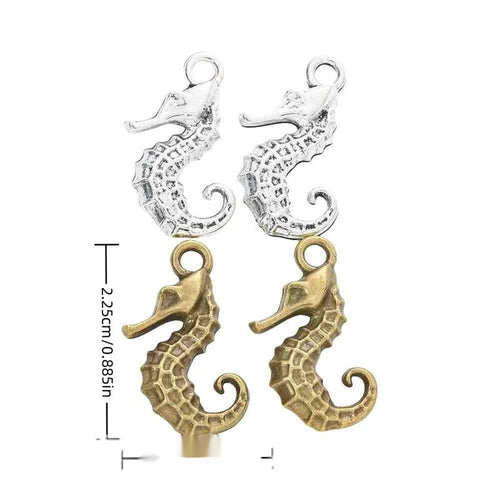 Curled seahorse charms shown in product image 1