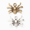 Spider Charm Alloy Jewelry Making Component in 2 Finish Options view 1