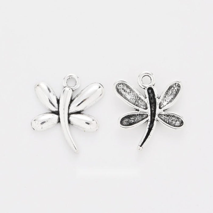 Curved Dragonfly Charm Metal Pendant for Jewelry Making