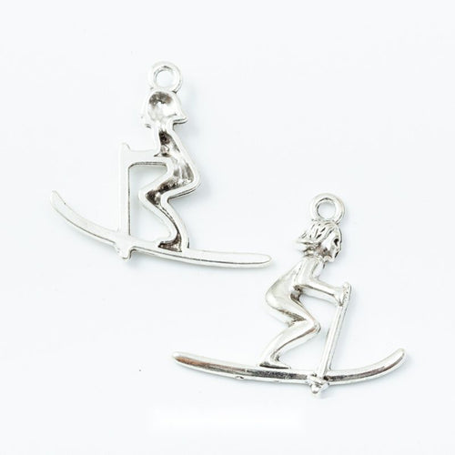 Front display of the snowboarder girl in its pictured metal finishes