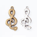 Treble Clef Music Note Pendant in Two Antique Finishes view 1