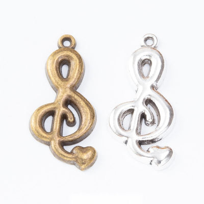 Group view of open treble clef silhouette with a small top loop