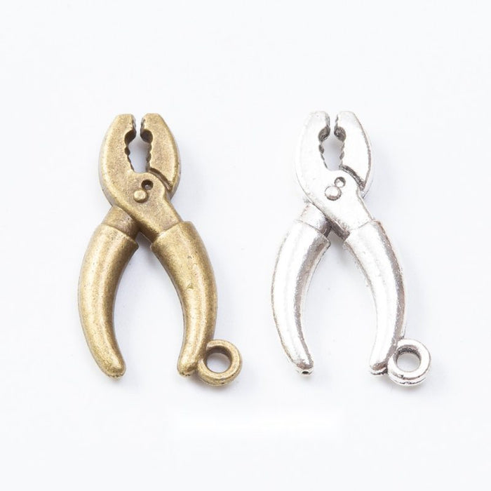 Pliers Tool Metal Charms in Two Antique Finishes Jewelry Components