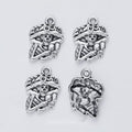 Vintage Style Metal Floral Hat Skeleton Figure Charm in 1 Metal Finish view 1