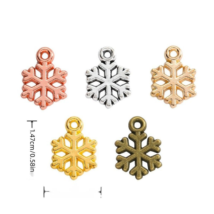 Openwork Snowflake Metal Charm in 5 Distinct Finishes for Jewelry Making