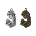 Mother and Child Metal Charms in Two Antique Finishes view 1