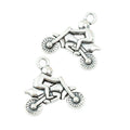 Antique Silver Motorcycle Rider Metal Charms for Jewelry Making view 1