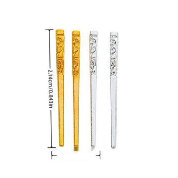 Vintage Style Metal Decorative Chopstick Charm in 2 Metal Finishes