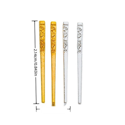 Front view of decorative chopstick charm showing finish variation 1