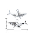 Textured Shark Charm in Antique Silver Tone Jewelry Making Component view 1