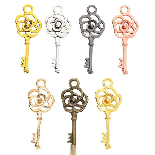 Rose Key Charm shown on a white background