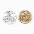 Motivational Quote Round Disc Charms in Two Finishes view 1