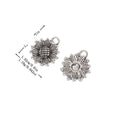 Dimensional Sunflower Metal Connector in Antique Silver Tone view 1