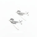 Airplane Metal Charm Pendant with Detailed Wings for Jewelry Making view 1