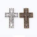 Vintage Studded Cross Charms in Multiple Finishes for Jewelry Making view 1