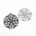 Round Filigree Medallion Component in Two Antique Finishes view 1