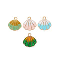 Enamel Scallop Shell Charm Metal Pendant for Jewelry Making view 1