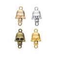 Skull Two Loop Connectors in 4 Metal Finish Options view 1
