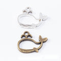 Open Whale Resin Frame Charms in Antique Bronze and Silver view 1