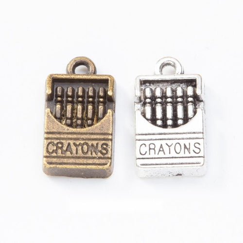 Overview of crayons box charms in the available designs and finishes