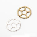 Openwork Gear Charm In Antique Silver and Antique Bronze Metal Finish view 1