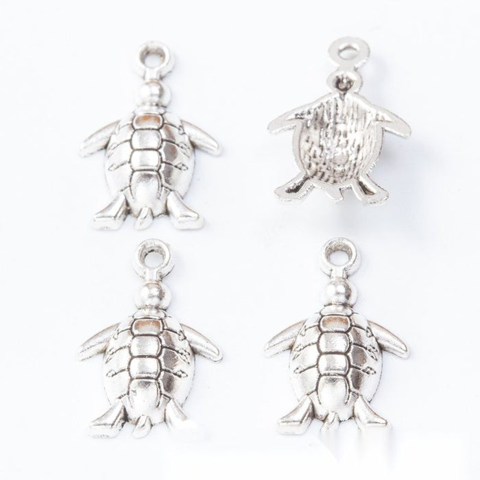 Segmented Shell Sea Turtle Charm in 1 Finish for Jewelry Making