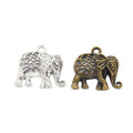 Floral Cutout Elephant Charm in Two Antique Finishes view 1