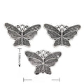 Wide Filigree Butterfly Alloy Charm in Antique Silver Finish view 1