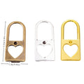 Heart Cutout Padlock Metal Charm Pendants in 3 Finishes view 1