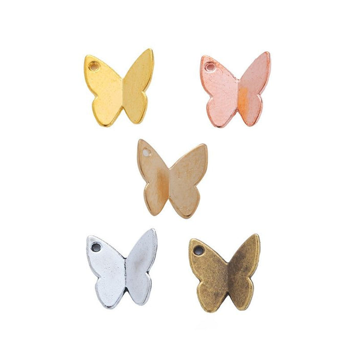 Double Sided Butterfly Metal Beads in Five Finish Colors