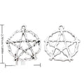 Antique Silver Open Pentagram Circle Charms for Jewelry Making view 1