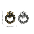 Bow Wreath Metal Charm in 2 Pictured Finishes Jewelry view 1