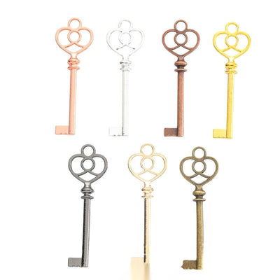 Group view of the available heart top key charms
