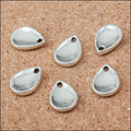 Smooth Teardrop Metal Charms in Antique Silver Jewelry Making Pendants view 1