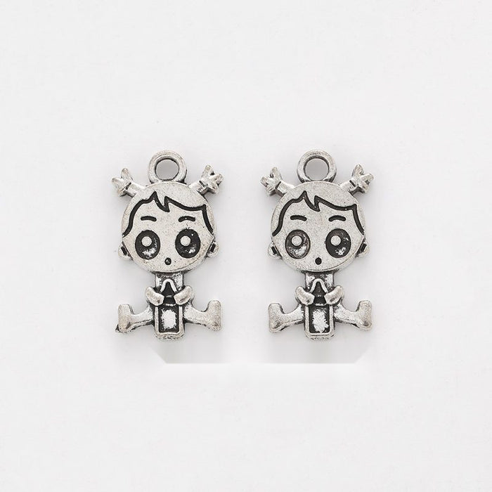 Cartoon Girl Charm In 1 Metal Finish For Jewelry Making