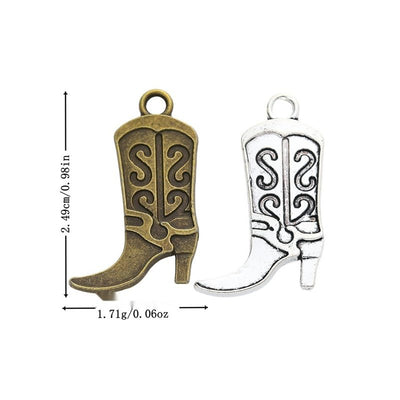 Front view of western boot charm showing finish variation 1