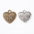 2-Finish Embossed Heart Metal Jewelry Components for Crafts view 1