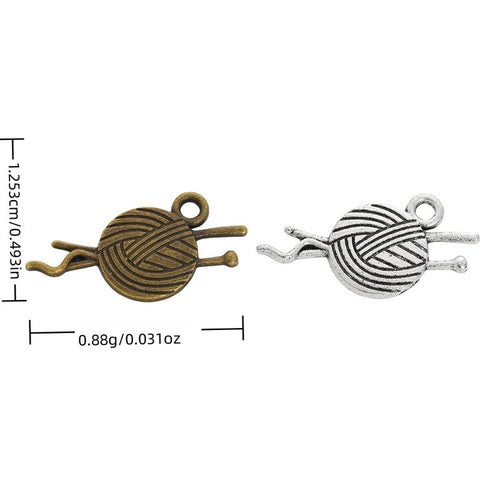 Yarn Ball and Needles components shown from the front in all pictured options