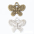 Dotted Butterfly Metal Charms in Two Antique Finishes view 1