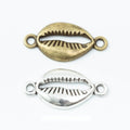 Cowrie Shell Connector Alloy Jewelry Making Component in 2 Finish Options view 1