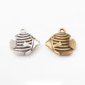 Striped Tropical Fish Metal Charms in Two Finishes view 1
